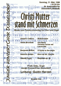 1999-03-21 - Düsseldorf St. Andreas - Passionskonzert